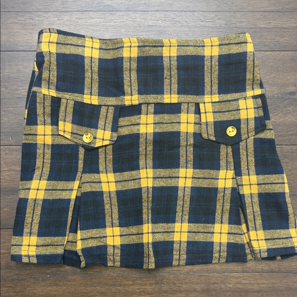 Yellow and Black Plaid Skirt
